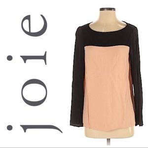 Joie Beige and Black Long Sleeved Shirt